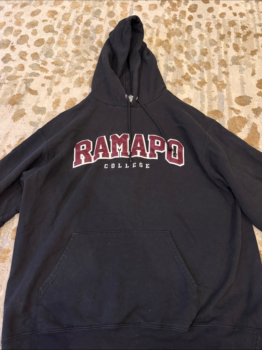 Men's Black Hooded Sweatshirt with Maroon Logo